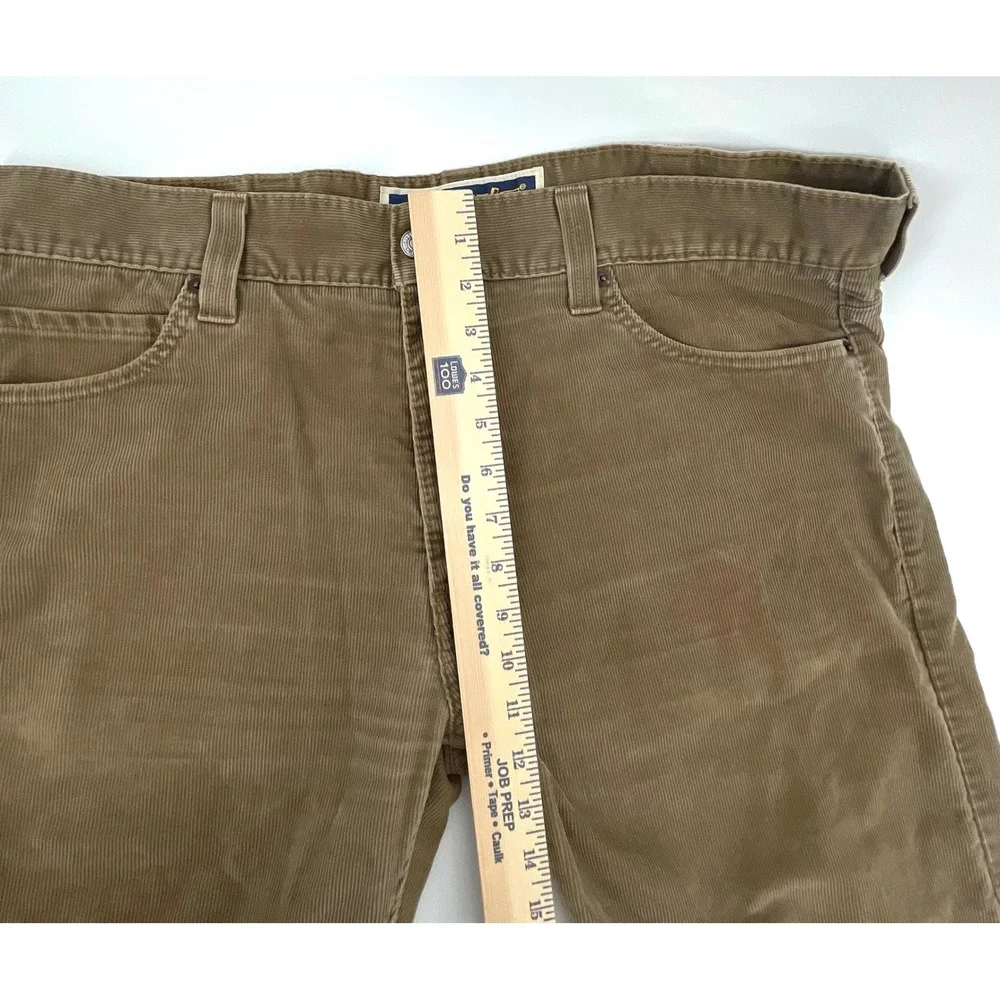 Levis 549 Low Loose Brown Corduroy Pants Mens 38x23 Custom Cropped Relaxed Fit